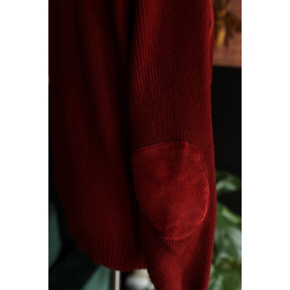 Vintage 80s 90s City Splits Red Burgundy Leather Suede Knit Zip Up Jacket - Picture 12 of 15